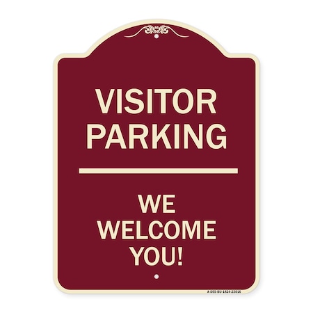 Signmission Reserved Parking Visitor Parking We Welcome You! Heavy-Gauge Aluminum Sign, 24" x 18", BU-1824-23016 A-DES-BU-1824-23016